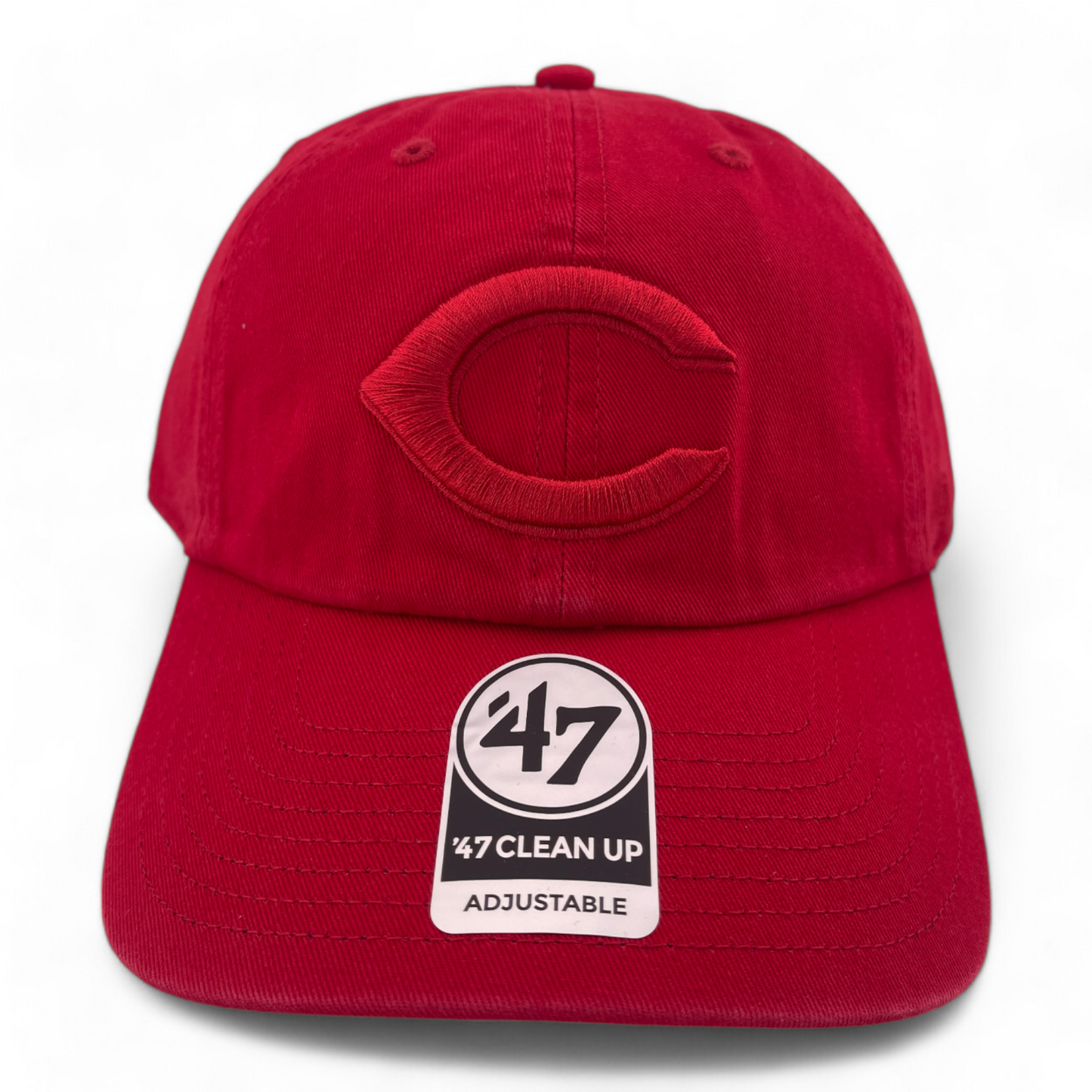 '47 Brand Cincinnati Reds MLB TC Tonal All Red Clean Up Adjustable Dad Hat Cap