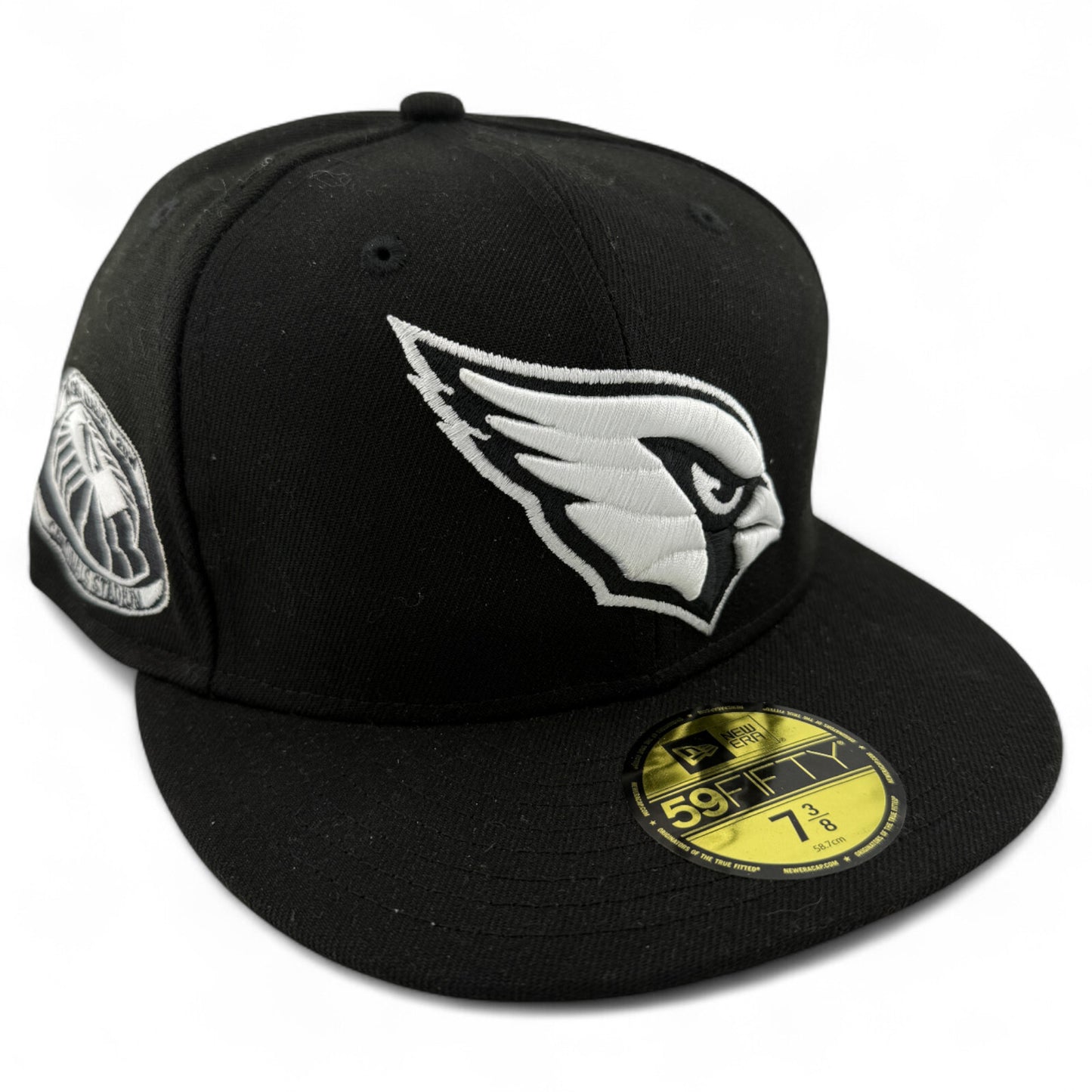 New Era Arizona Cardinals NFL Black & White Stadium Patch 59Fifty Fitted Hat Cap