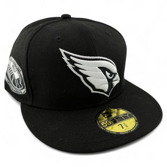 New Era Arizona Cardinals NFL Black & White Stadium Patch 59Fifty Fitted Hat Cap