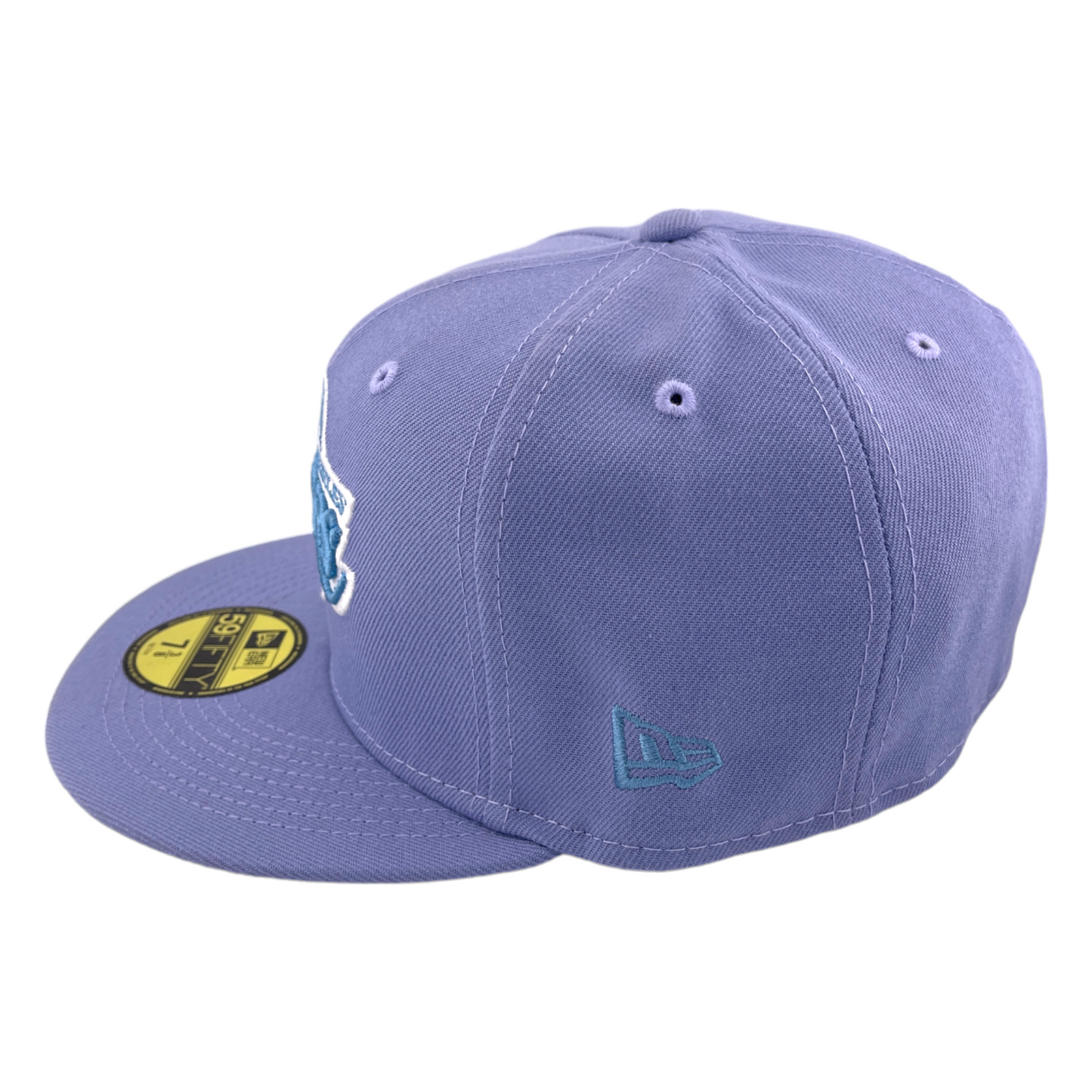 New Era Los Angeles Lakers Side Patch Purple Haze Blue UV NBA 59Fifty Fitted Hat Cap