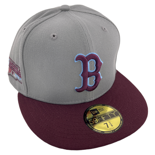 New Era Boston Red Sox MLB 2007 World Series Patch Grey 59Fifty Fitted Hat Cap