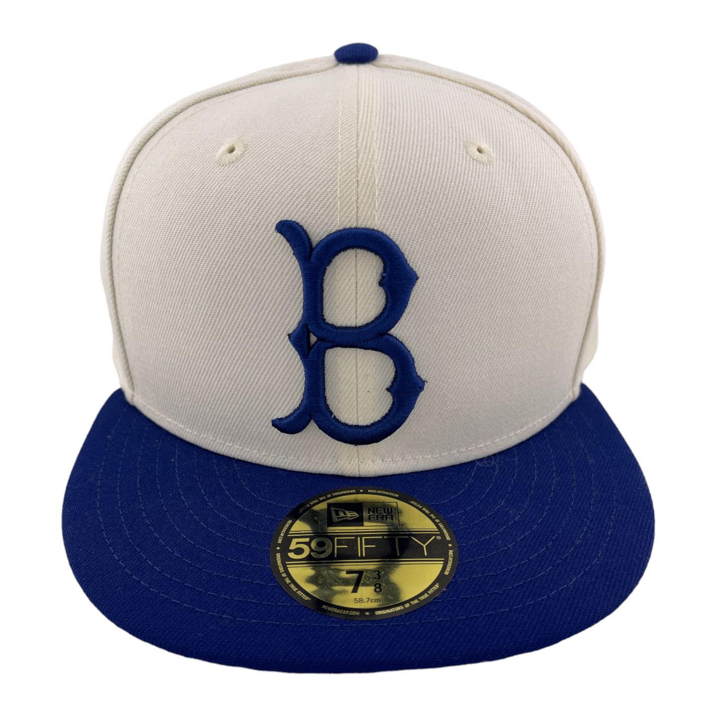 New Era Brooklyn Dodgers MLB Cream/Blue Chrome Pack 59Fifty Fitted Hat Cap