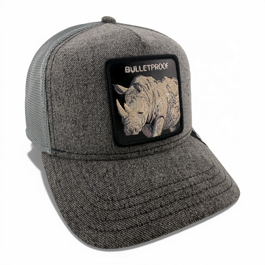 Goorin Bros Bulletproof Rhino Farm Denim Mesh Trucker Snapback Adjustable Hat