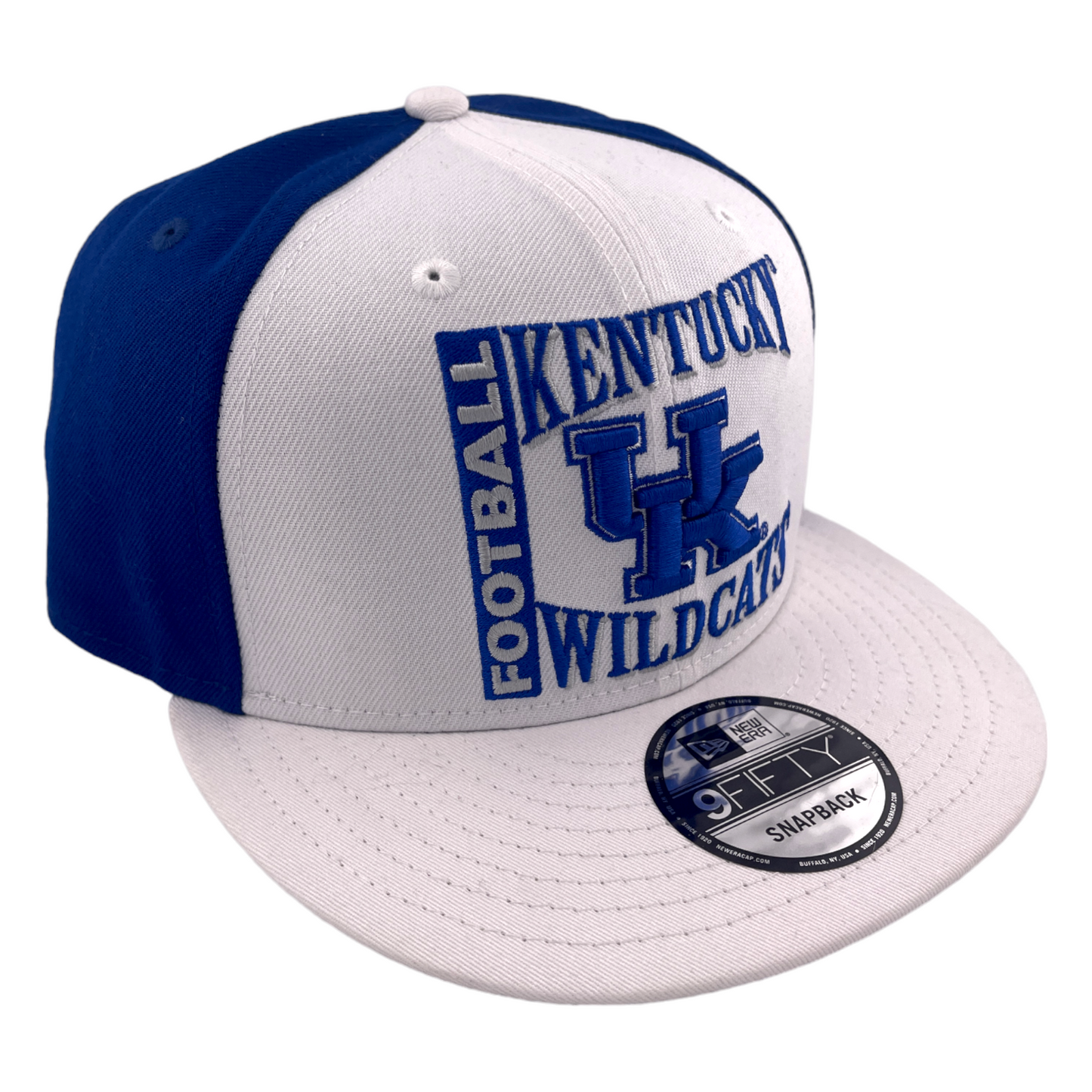 New Era Kentucky Wildcats Retro Logo Navy Blue/White Grey UV 9FIFTY Snapback Hat Cap