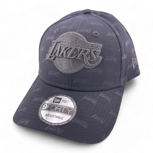 New Era Los Angeles Lakers NBA Monogram Grey 9Forty Adjustable Snapback Hat Cap