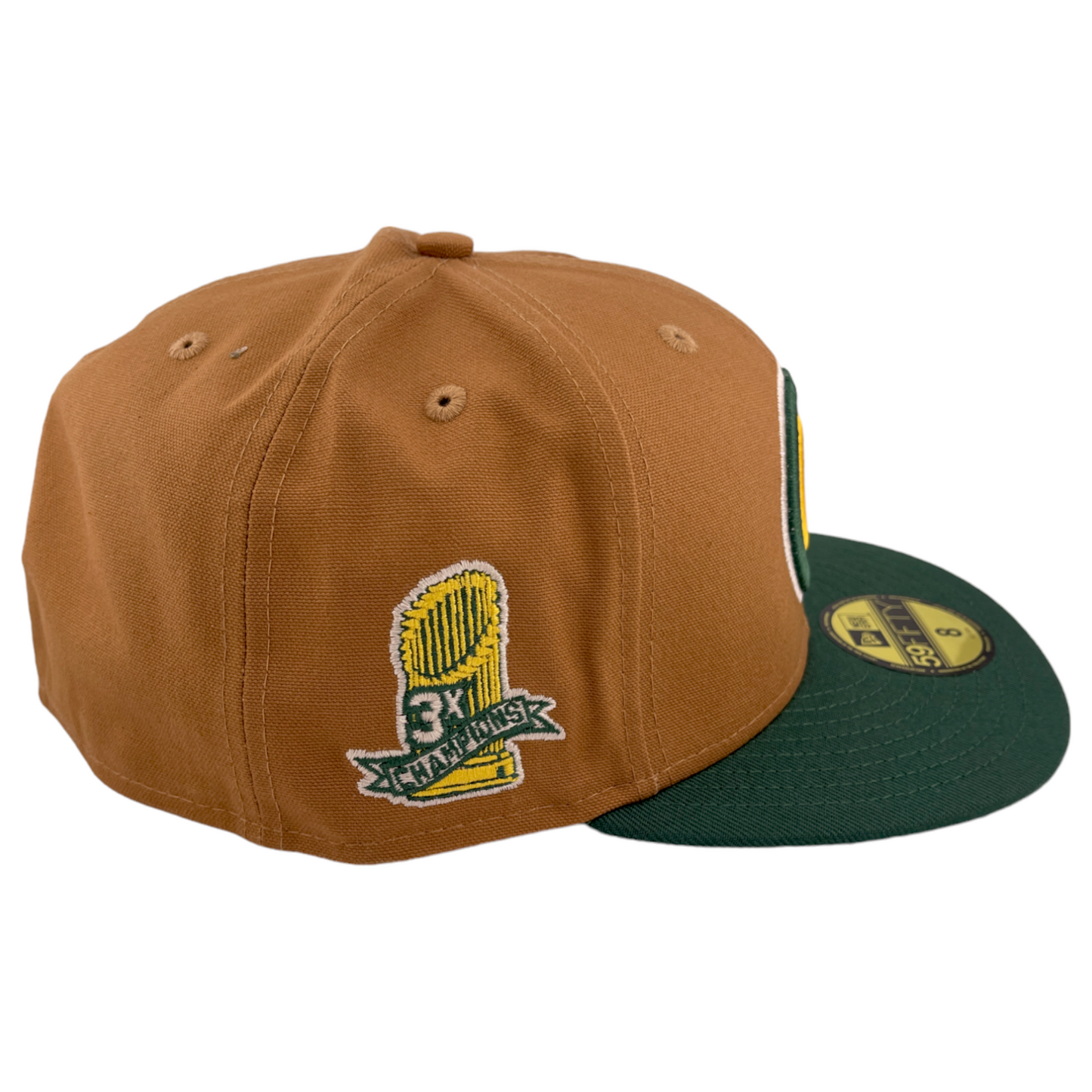 New Era Chicago Cubs 3x Champions Side Patch Carhartt Tan/Green 59FIFTY Hat Cap