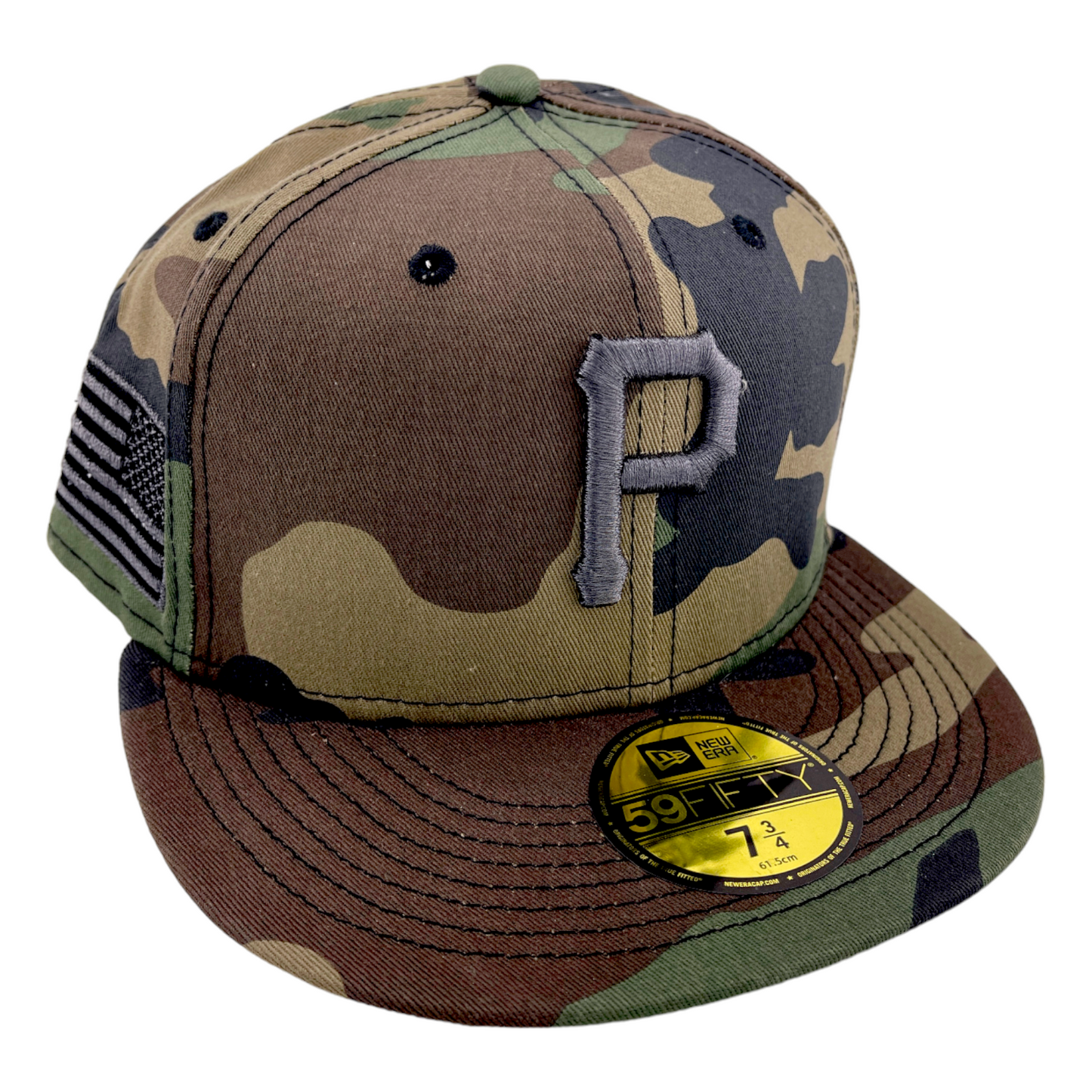 New Era Pittsburgh Pirates MLB Camouflage Metallic Camo Flag 59Fifty Fitted Hat Cap