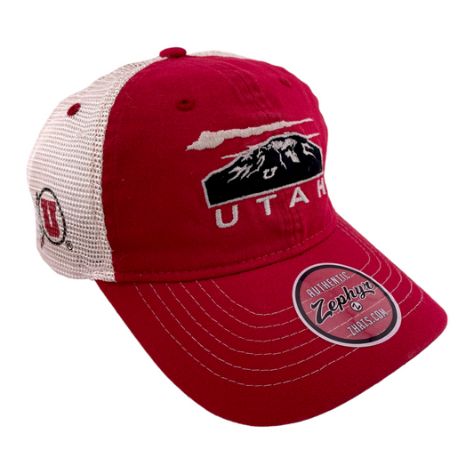 Zephyr University of Utah Utes NCAA Wickler Mesh Back Adjustable Hat Cap