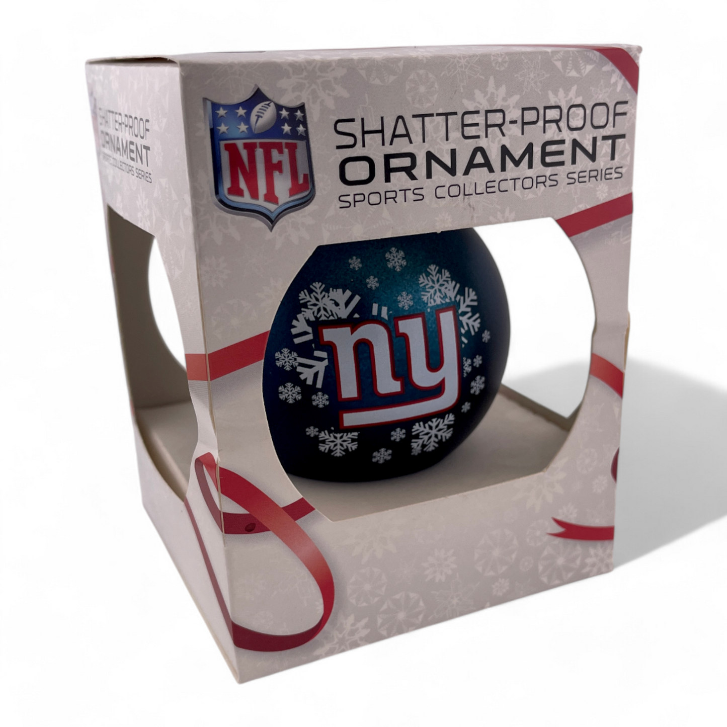 2-PACK New York Giants NFL Round Shatterproof Christmas Tree Boxed Ornament