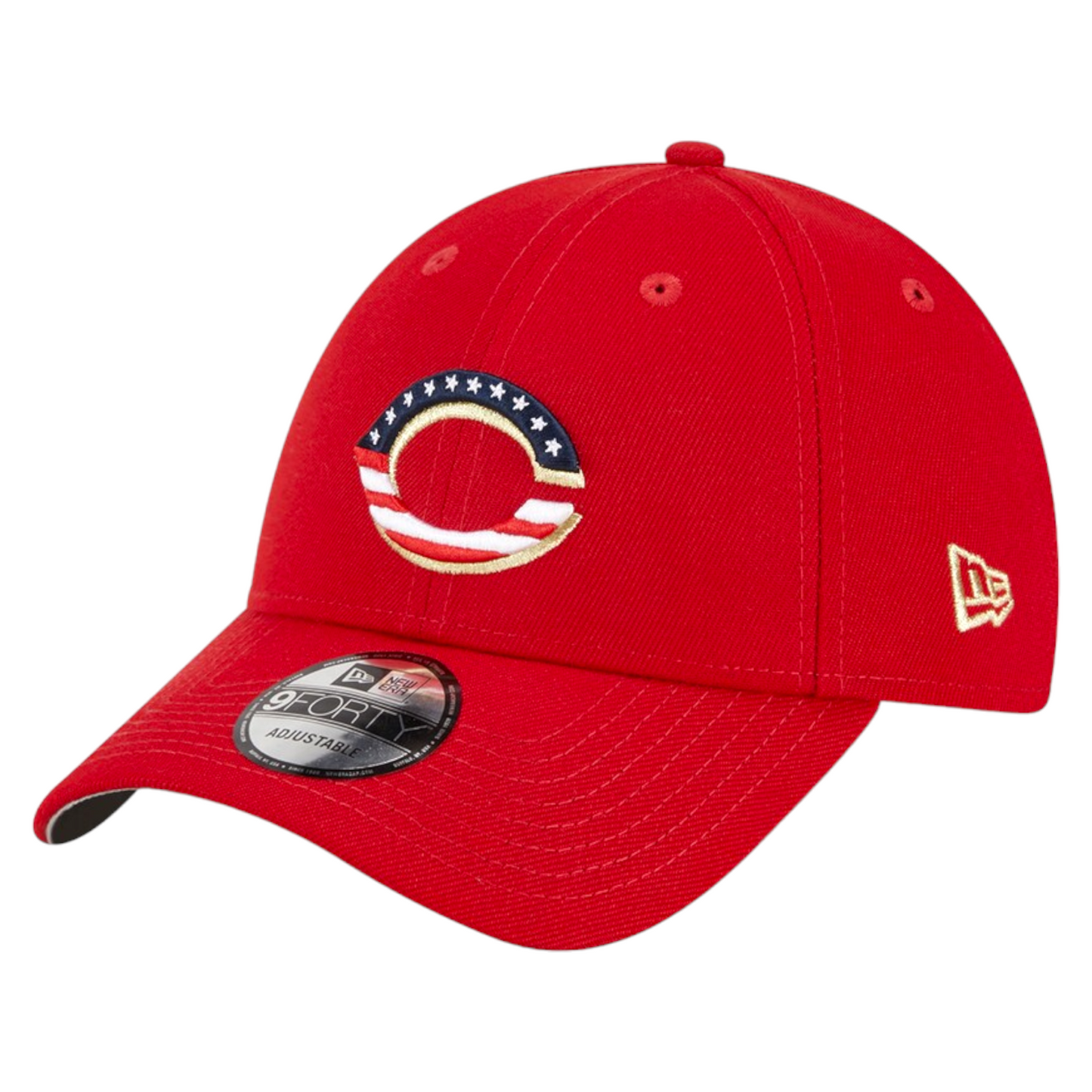 New Era Cincinnati Reds 4th of July Flag Logo Red 9Forty Snapback Adjustable Hat Cap