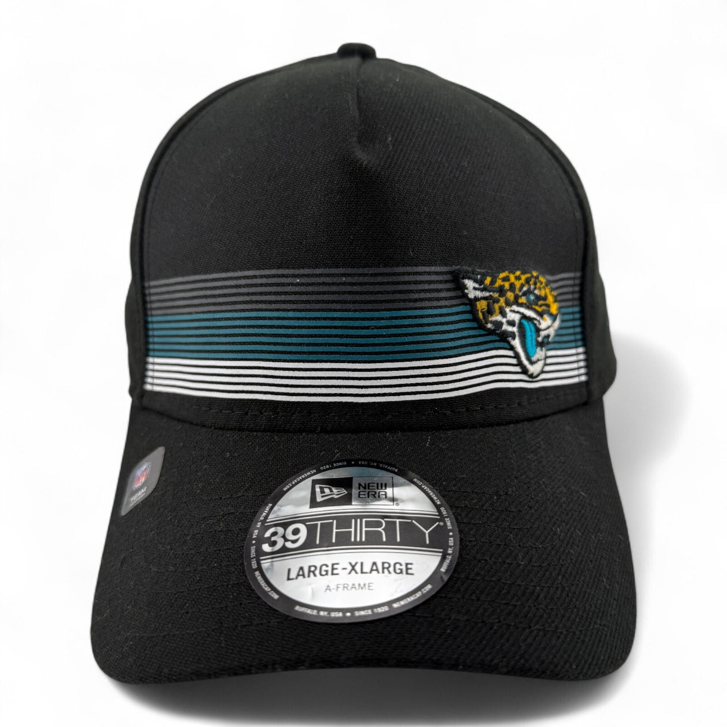 New Era Jacksonville Jaguars NFL Flawless Stripe A-Frame 39Thirty Flex Fit Hat