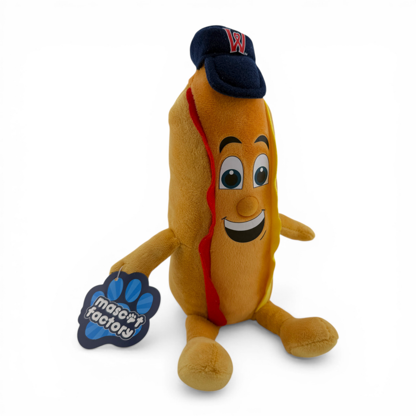 Mascot Factory Worcester Red Sox WooSox Hot Dog with Hat Plush Stuffed Toy 12in
