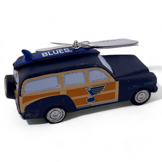 FOCO St. Louis Blues NHL Team Logo Station Wagon Ceramic Christmas Ornament