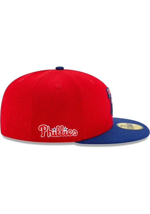 New Era Philadelphia Phillies Batting Practice MLB Bell Red 59FIFTY Fitted Hat Cap