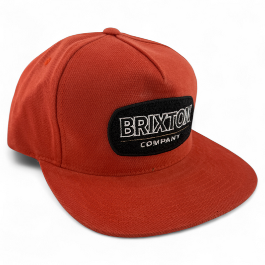 Brixton Company Canyon MP Cotton Burnt Red A-Frame Snapback Adjustable Hat Cap