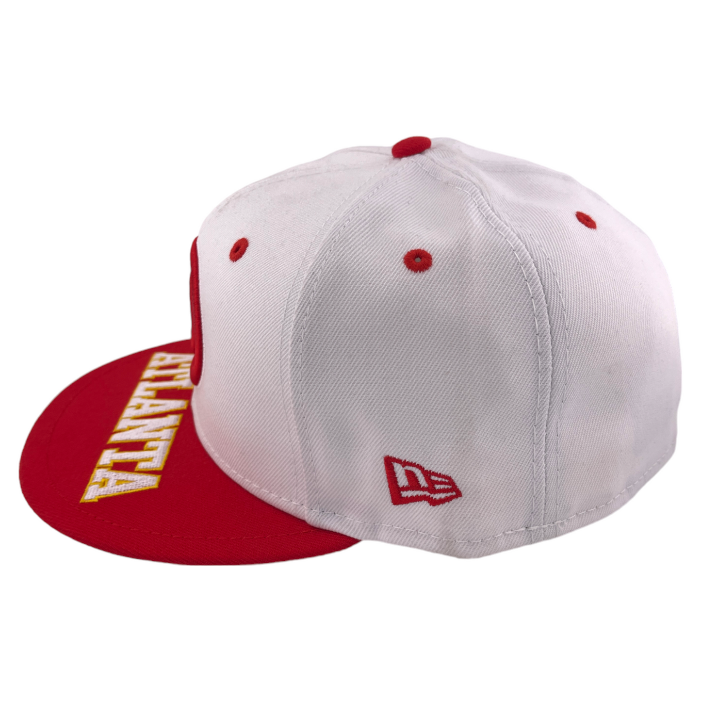 New Era Atlanta Hawks NBA Top Word White/Red Logo Visor 59Fifty Fitted Hat Cap