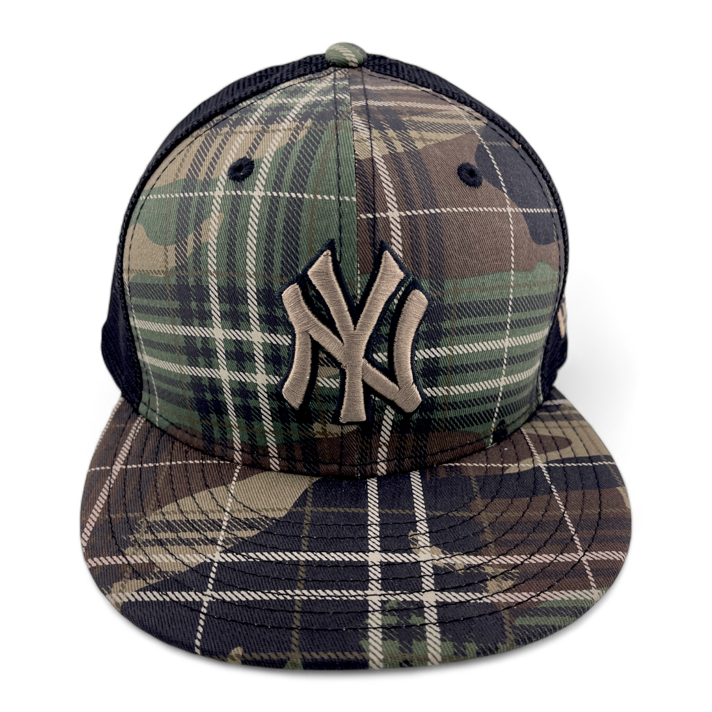 New Era New York Yankees MLB Camo Plaid 9FIFTY Mesh Snapback Adjustable Hat Cap