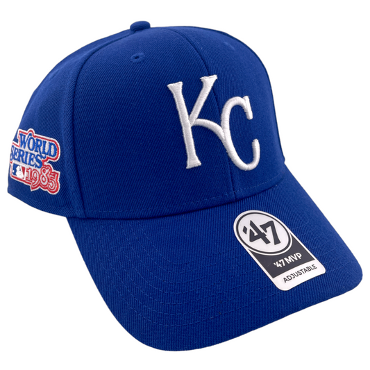 '47 Brand Kansas City Royals MLB Side Patch Navy Blue Gray UV MVP Adjustable Hat