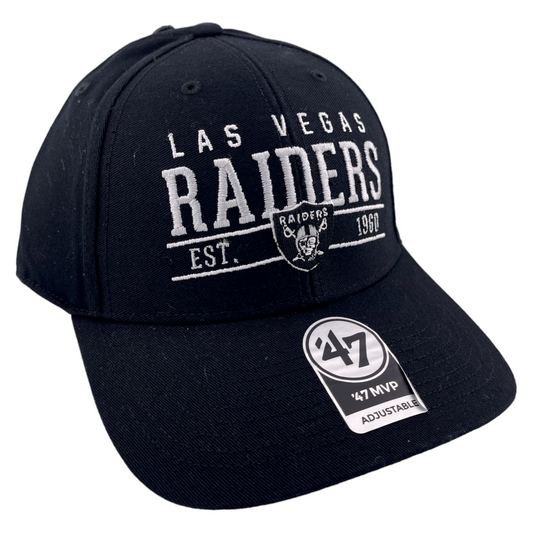 '47 Brand MVP Las Vegas Raiders NFL Centerline Black Adjustable Hat Cap