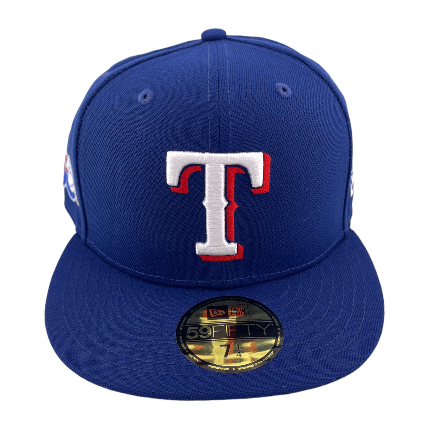 New Era Texas Rangers 50th Anniversary Patch Blue/Black UV 59FIFTY Fitted Hat Cap