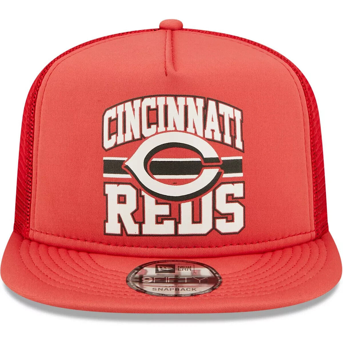 New Era Cincinnati Reds MLB 2022 Logo Red 9FIFTY Trucker Snapback Hat Cap