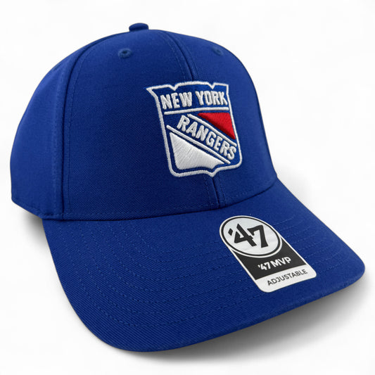 '47 Brand New York Rangers NHL Legend Logo Blue MVP Adjustable Back Hat Cap