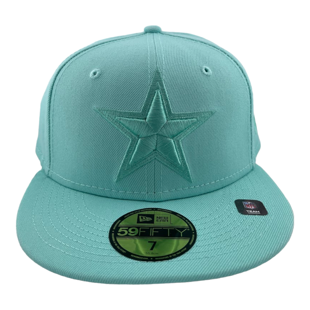 New Era Dallas Cowboys Color Pack Solid Turquoise Blue UV 59FIFTY Fitted Hat Cap