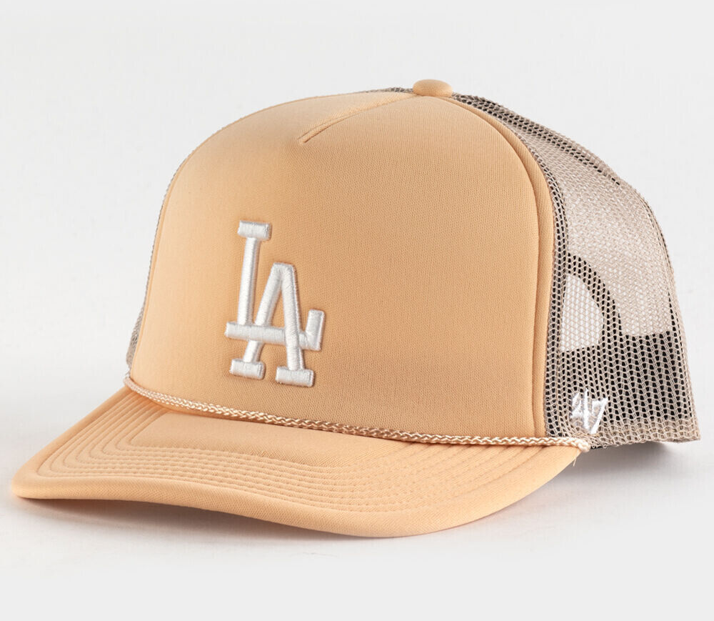 '47 Brand Los Angeles LA Dodgers Sand Tan Trucker Snapback Baseball Rope Hat Cap