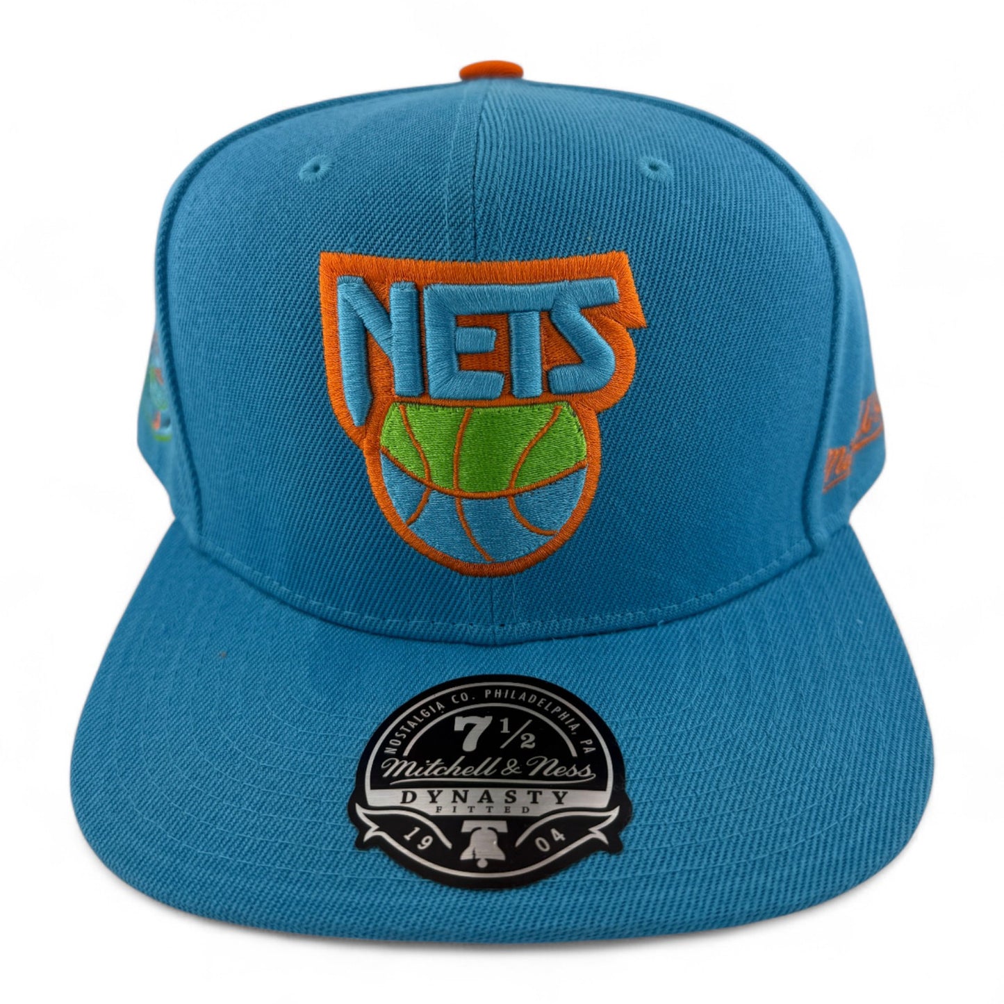 Mitchell & Ness New Jersey Nets NBA Mystery Van Teal Dynasty Fitted Hat Cap