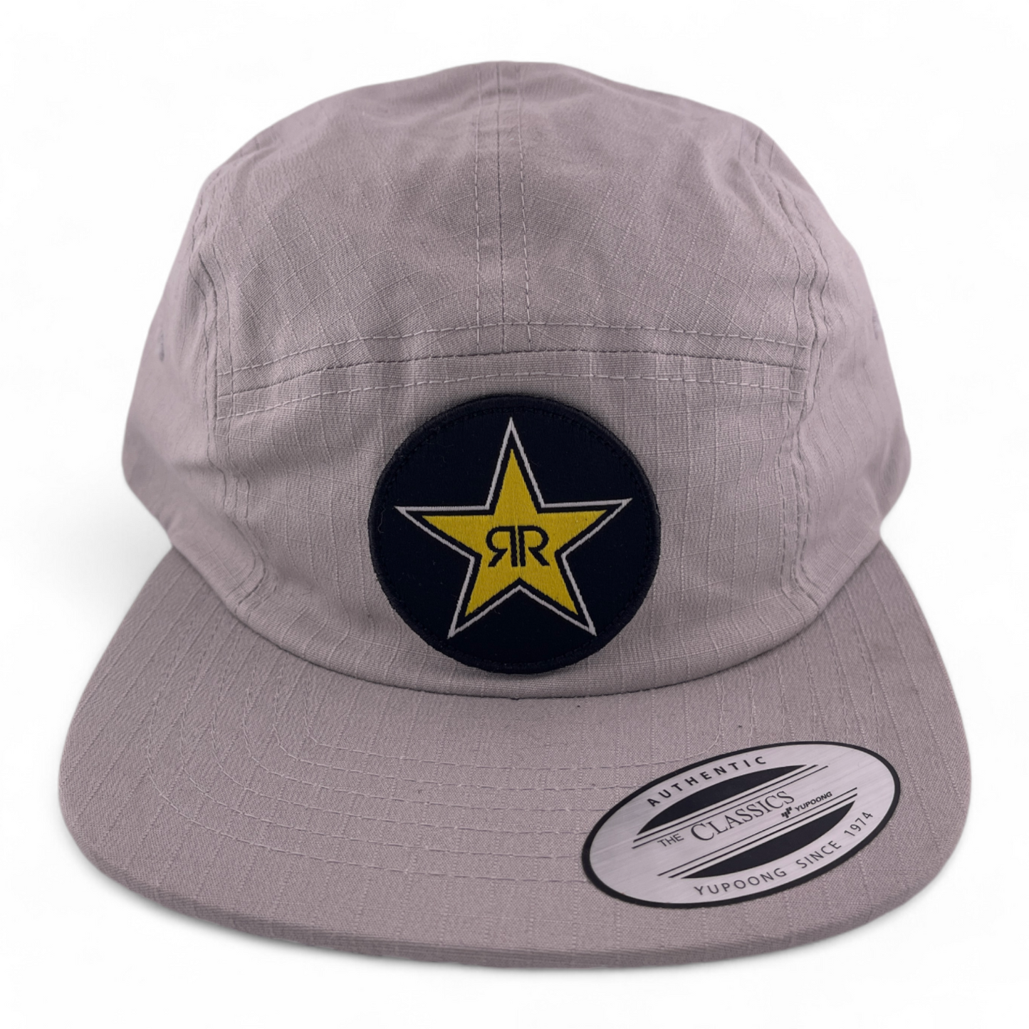 Yupoong Rockstar Energy Drink Star Logo Grey 5-Panel Adjustable Strapback Hat