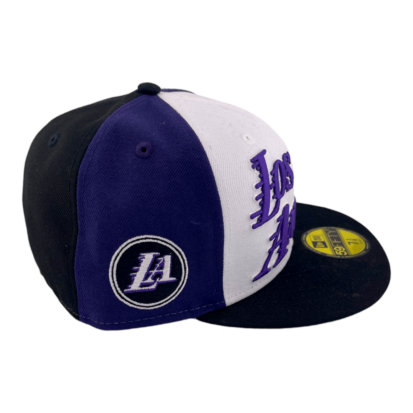 New Era Los Angeles Lakers City Edition White/Black/Purple UV 59Fifty Fitted Hat Cap