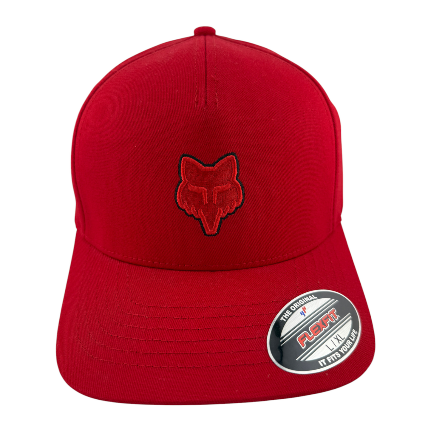 Fox Racing Fox Head Red Logo A-Frame Stretch Flexfit Flex Fit Hat Cap