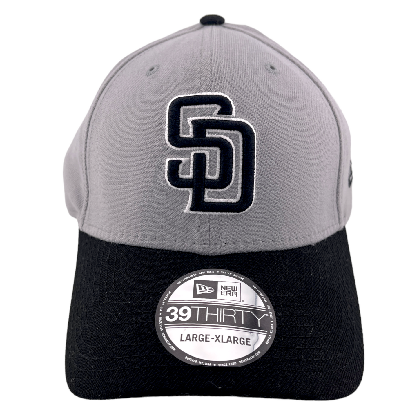 New Era San Diego Padres MLB Team Classic Gray 39Thirty Stretch Fit Hat Cap