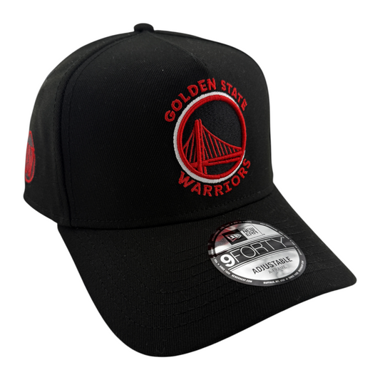 New Era Golden State Warriors NBA Red A-Frame 9Forty Snapback Adjustable Hat Cap