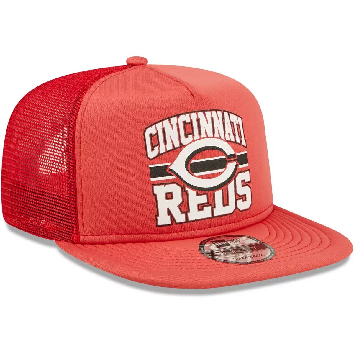 New Era Cincinnati Reds MLB 2022 Logo Red 9FIFTY Trucker Snapback Hat Cap