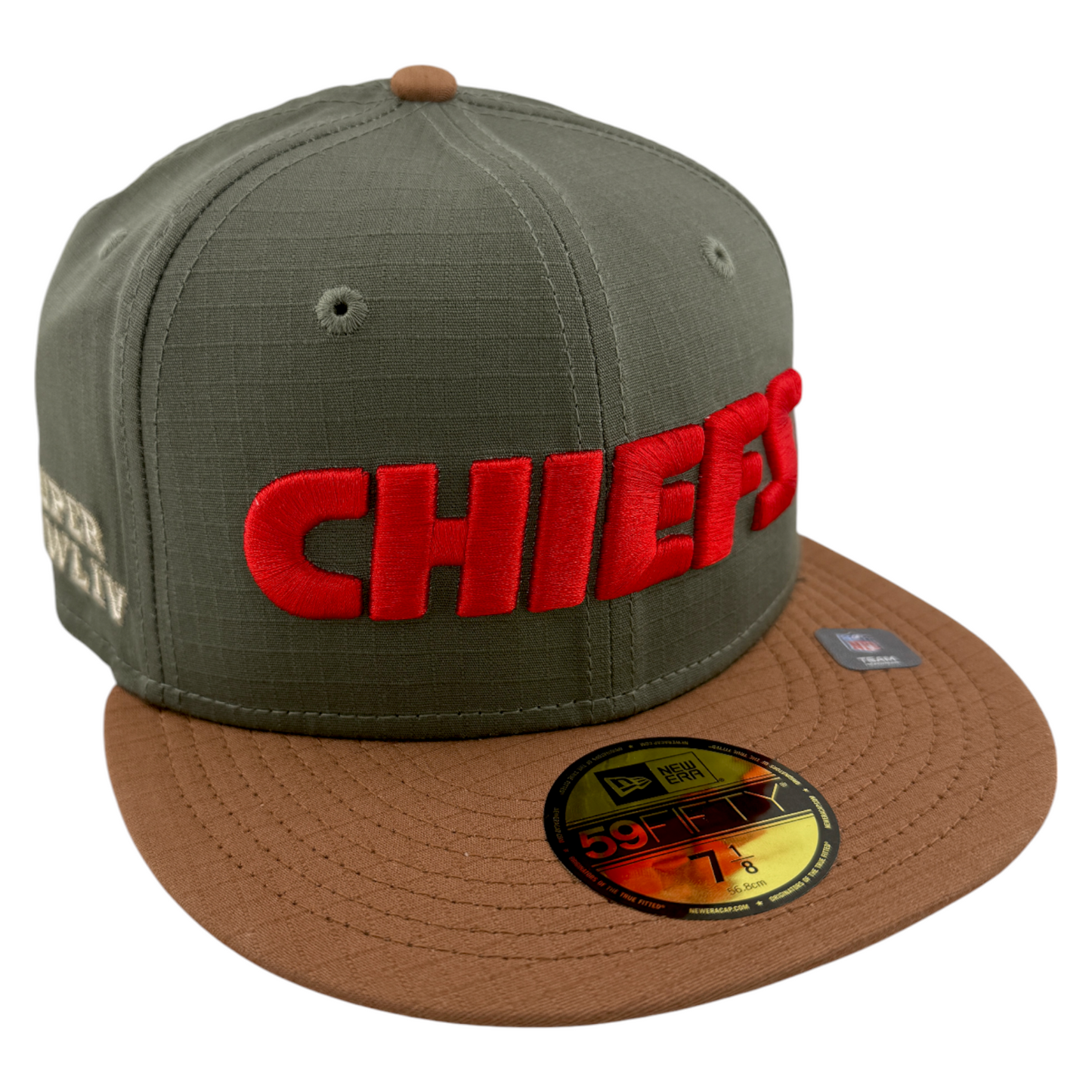 New Era Kansas City Chiefs NFL Ripstop Olive Superbowl IV 59Fifty Fitted Hat Cap