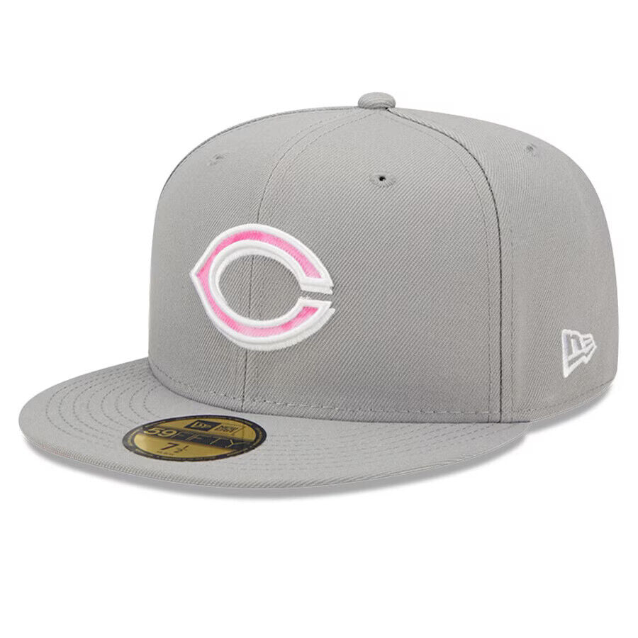 New Era Cincinnati Reds Mothers Day On-Field 2022 MLB Grey 59FIFTY Fitted Hat Cap