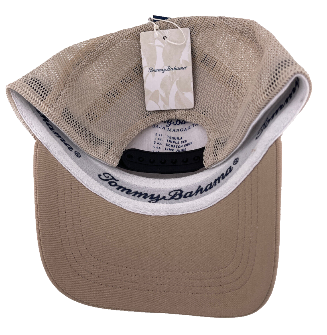 NEW Tommy Bahama Embroidered Marlin Logo Tan Trucker Mesh Men's Snapback Hat Cap