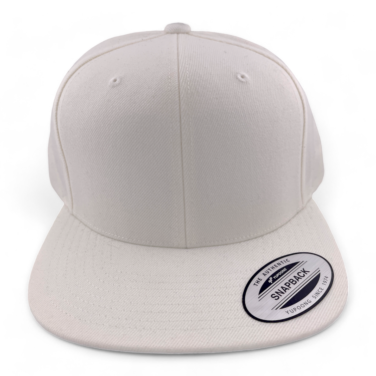 The Authentic Yupoong Blank For Customs All White Adjustable SnapBack Hat Cap