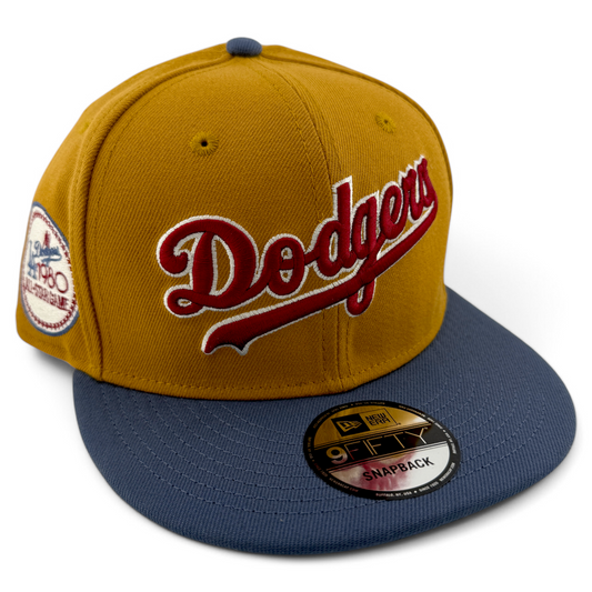 New Era Los Angeles Dodgers MLB Panama Tan 9FIFTY Snapback Adjustable Hat Cap