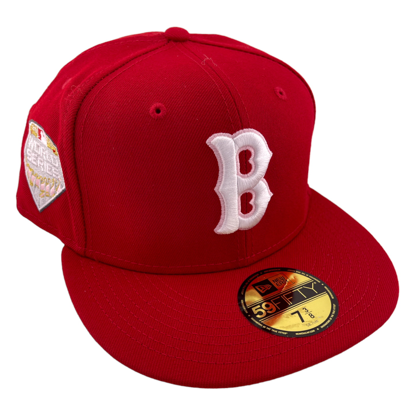 New Era Boston Red Sox MLB 2010 World Series Patch Red Pink 59Fifty Fitted Hat