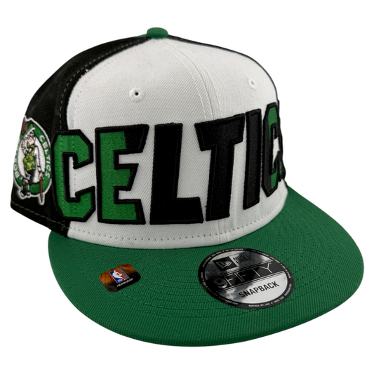 New Era Boston Celtics NBA 2023 Back Half Black/Green 9Fifty Snapback Hat Cap