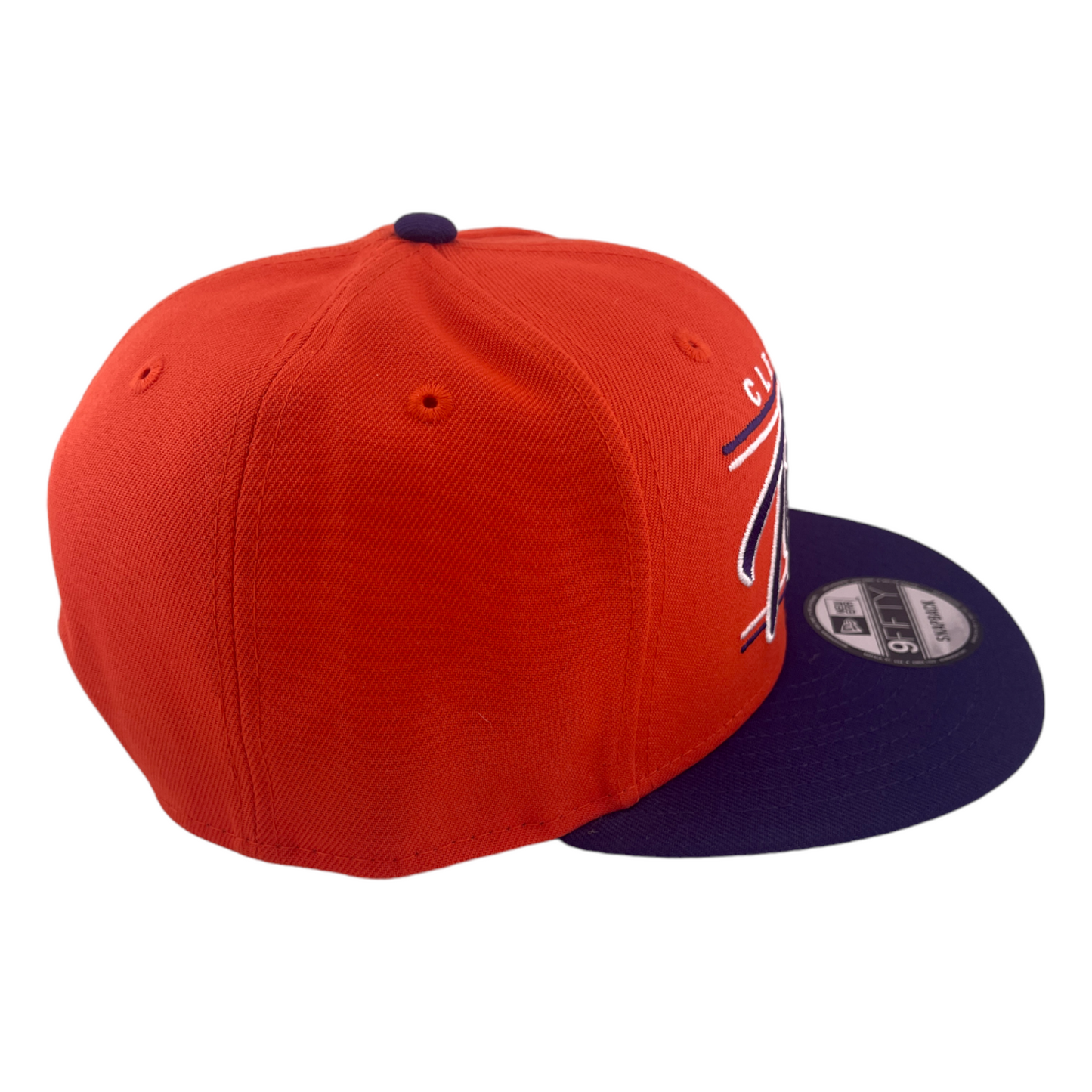 New Era Clemson Tigers Team Script Logo Orange/Purple/Grey 9FIFTY Snapback Hat Cap