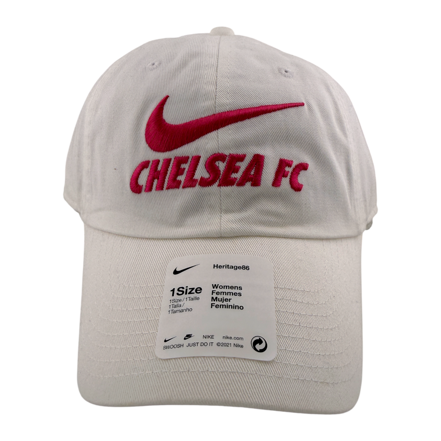 Nike Chelsea FC Premier League Football Club Pink Logo Campus Adjustable Hat Cap