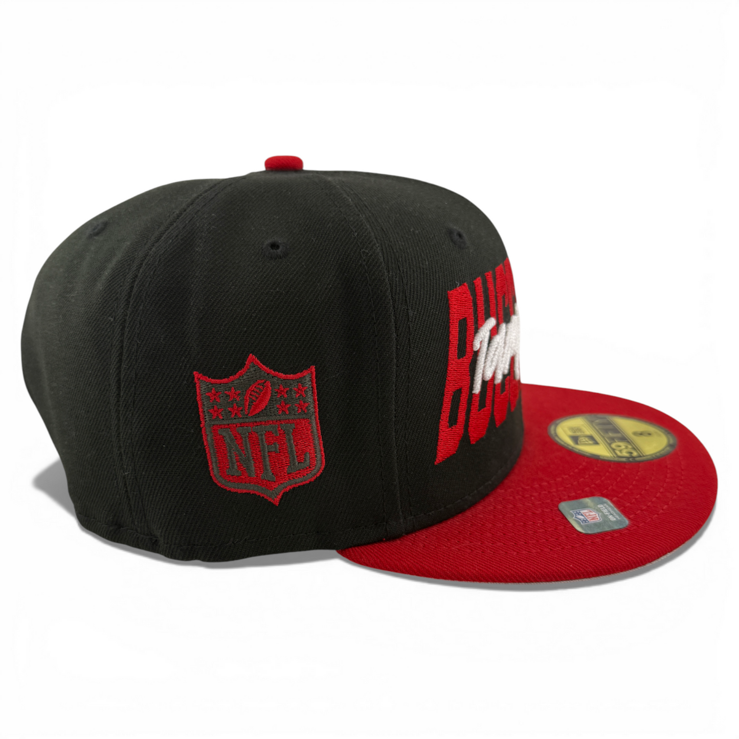 New Era Tampa Bay Buccaneers NFL 2022 Draft Scrip Logo 59Fifty Fitted Hat Cap