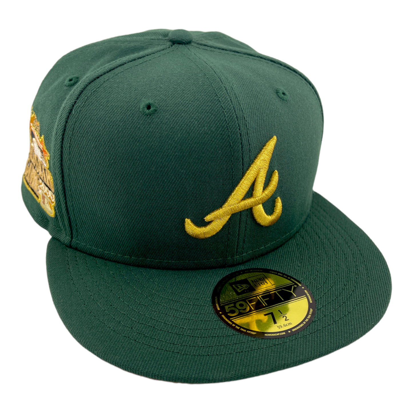 New Era Atlanta Braves 2000 All Star Game Patch Green Envy Gold Logo 59FIFTY Hat Cap