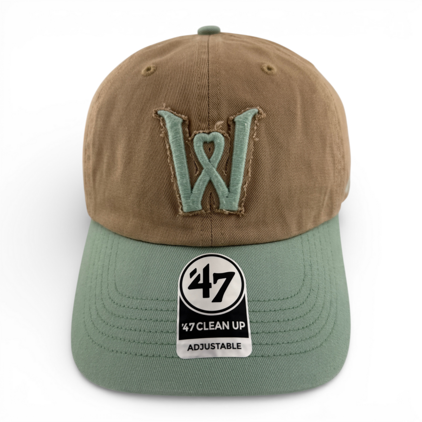 '47 Brand Worcester Red Sox WooSox MiLB Khaki Tan Clean Up Adjustable Dad Hat