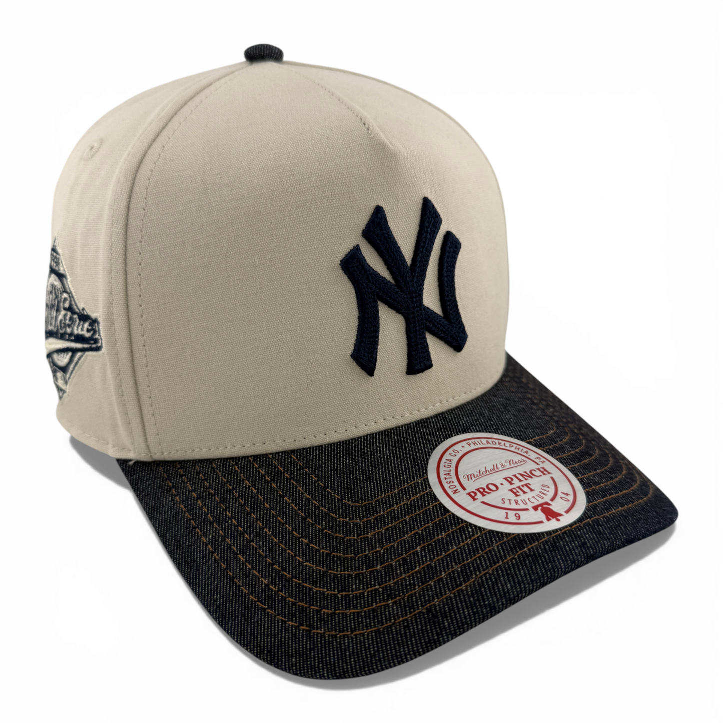 Mitchell & Ness New York Yankees Denim A-Frame Pro Pinch Fit Snapback Adjustable