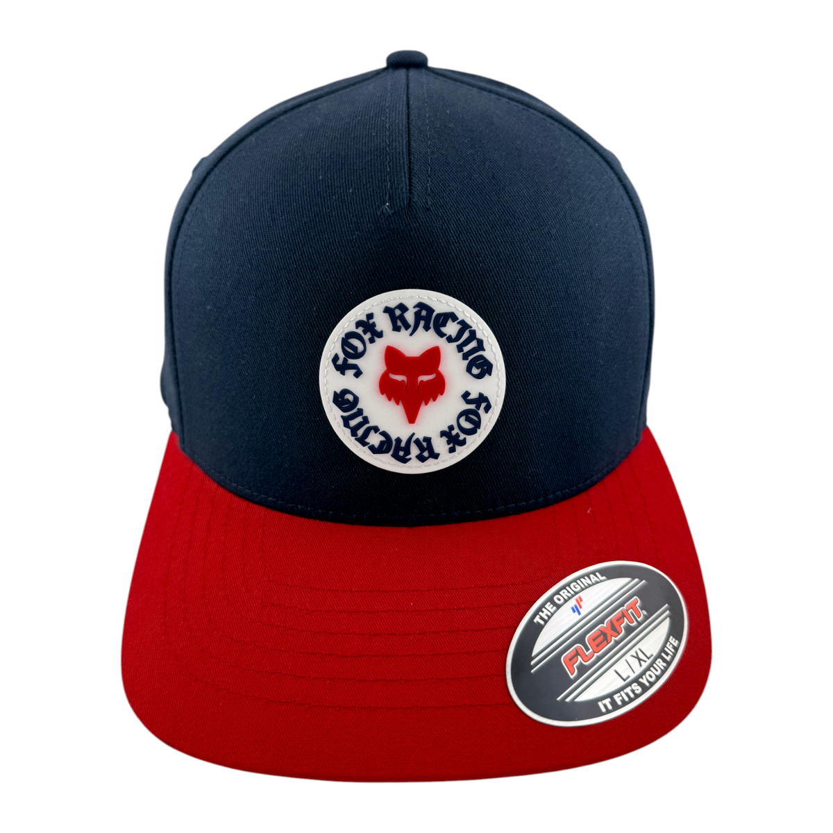 Fox Racing Race Spec Patch Logo Navy Blue A-Frame Stretch Flex Fit Adult Hat Cap