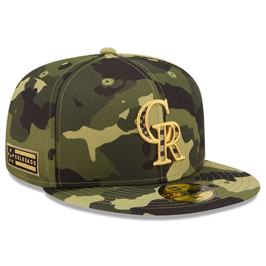 New Era Colorado Rockies 2022 Armed Forces Day Camo On-Field 59FIFTY Fitted Hat Cap